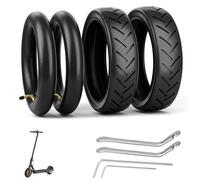OUXI 4 pneumatici per scooter elettrico 8 1/2 con pneumatici e pacchetto di tubi flessibili e pneumatici da 8,5 pollici compatibili con Xiaomi M365/M365Pro2 ruote di ricambio nere (valvola curva)