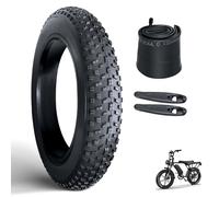 OUXI Pneumatico Fat da 20'' con Camera D'aria, Pneumatico di Ricambio MTB Pieghevole, Compatibile con Pneumatici e tubi E-Bike All-Terrain 20x4.0 Nero