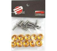 OUXUNDAI Modifiche Auto Modifica Universale 10pcs M6 Styling Car JDM Adesivi Adesivi Password Fender Washer License Bulloni Accessori Automatici-d'oro