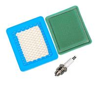OuyFilters 491588 air filter with 271933 pre filter and spark plug for Briggs and Stratton 625e 675ex series and Quantum 3.5-6.75 large HP push mower