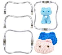 OUYIWEIMAOYI Chiusura Borsa Manico, 4 Pezzi Borsa in Alluminio a Forma di Mper Borsa, Clutch per Borse Uncinetto,per Borse Telaio Borsa Interno per Borsa Frizione Artigianato Fai da Te (24CM)