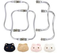 OUYIWEIMAOYI Chiusura Borsa Manico, 4 Pezzi Borsa in Alluminio a Forma di Mper Borsa, Clutch per Borse Uncinetto,per Borse Telaio Borsa Interno per Borsa Frizione Artigianato Fai da Te (19CM)