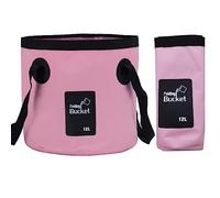 OUYIWEIMAOYI Secchio Pieghevole, 12L Secchio Pieghevole Portatile Contenitore di stoccaggio da Campeggio lavandino, per Viaggiare, Pesca,Canottaggio,Giardinaggio,Lavaggio Auto (12L, Light Pink)