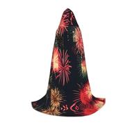 Ouyniei Bellissimo mantello con cappuccio con stampa fuochi d'artificio per carnevale, Halloween e feste a tema, comodo mantello