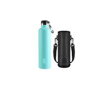 Ouyniei Borraccia sportiva in acciaio inossidabile da 1000 ml, isolata sottovuoto, a prova di perdite, senza BPA(SKY BLUE)