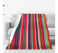 Ouyniei Coperta ultra morbida con stampa a strisce colorate, leggera, calda, invernale, per adulti o bambini