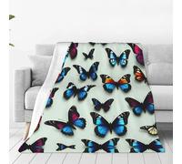 Ouyniei Coperta ultra morbida con stampa di farfalle e violoncello, leggera, calda, invernale, per adulti o bambini