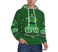 Ouyniei Felice San Patrizio Uomo Felpa con cappuccio Felpa Felpa Calda Cappotti Manica Lunga Pullover con Cappuccio, Nero , XS