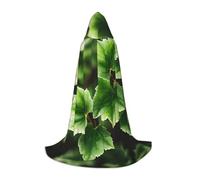 Ouyniei Mantello con cappuccio per carnevale, Halloween e feste a tema, comodo mantello con stampa di alberi e fiori di edera