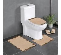 Ouyniei Set di 3 tappetini da bagno antiscivolo con bordo a forma di pigna
