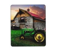 Ouyniei Tappetino per mouse con stampa di un vecchio trattore con foto fattoria, antiscivolo, tappetino da scrivania per ufficio