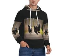 Ouyniei Trotting Flat Coated Retrievers Paw Uomo Felpa con cappuccio Felpa Felpa Calda Cappotti a Manica Lunga Pullover con Cappuccio, Nero , XL