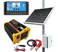 oUyOo Kit Pannello Solare, Sistema di Energia Solare con Inverter E Pannelli di Potenza da 4000 W, Sistema di Energia Solare Completo con Batteria E Inverter per Casa, Capannone, Fattoria, Camper