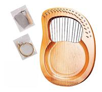 oUyOo Legno Massello 19 Corde Lira Arpa Mogano, Chiave C, Basso da E3 A Acuti E6 Gamma di Accordatura, Simboli Fonetici Intagliati, Miglior Regalo per Bambini Adulti,Wood
