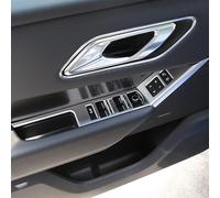 OuyOo Per Land Rover Range Rover VELAR 17-22 Porta Finestra Ascensore Pulsante Telaio Copertura Trim ABS Argento Accessori Auto