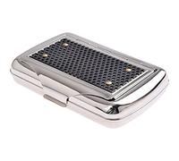 oUyOo Portatabacco in Metallo, Portasigarette Speciale Portatile, Barattolo di Tabacco con Portacarta in Acciaio Inossidabile (Argento, 10X7x2cm)