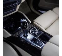 OuyOo Reale Fibra di Carbonio Interni Gear Telaio Trim Adesivi Per BMW X5 X6 E70 E71 2010 2011 2012 2013 LHD Accessori