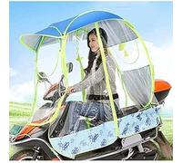 oUyOo Tenda da Sole A Baldacchino per Ombrellone per Motocicletta Elettrica Completamente Chiusa, Ombrellone per Scooter, Parapioggia per Parasole, Universale,Blu,A