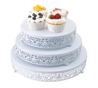 OUYUE Alzatina per Dolci Alzata per Torta Set di 3 Alzate for Dolci E Cupcake Rotonde Alzatina per Dolci Decorazione(White)