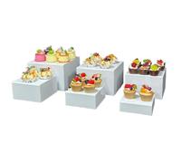 OUYUE Alzatina per Dolci Alzata per Torta Set di 6 espositori for Cupcake, impilabili. Alzatina per Dolci Decorazione(White)