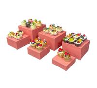 OUYUE Alzatina per Dolci Alzata per Torta Set di 6 espositori for Cupcake, impilabili. Alzatina per Dolci Decorazione(Pink)