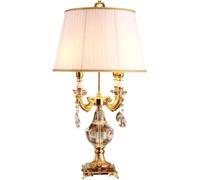 OUYUE Durata Lampada da Comodino Lampada da Comodino in Cristallo K9 Moderna Paralume in Tessuto Scrivania con Interruttore A Pulsante Abat Jour da Tavolo