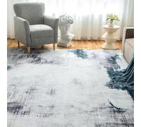 OUZUIU Tappeto lavabile a pelo corto, non perde pelo, moderno astratto, lavabile in lavatrice, lana sintetica, antiscivolo, morbido al tatto, tappeto blu 90 x 120 cm