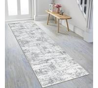 OUZUIU Tappeto runner astratto grigio, 180 x 200 cm, antiscivolo, morbido, sottile, lavabile in lavatrice, a basso profilo, per corridoio, cucina, camera da letto
