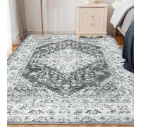 OUZUIU Tappeto tradizionale vintage, lavabile in lavatrice, antiscivolo, morbido, a pelo corto, per soggiorno, camera da letto e ufficio, grande, tradizionale, non perde pelo, 90 x 120 cm