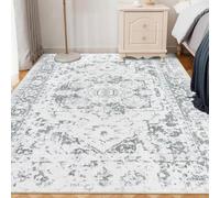 OUZUIU Tappeto vintage lavabile in lavatrice, antiscivolo, morbido, a pelo corto, per soggiorno, camera da letto e cucina, grande tappeto retrò con motivo invecchiato, 90 x 160 cm