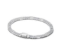 Oval cuban chain sterling silver bracelet with clear cubic zirconia