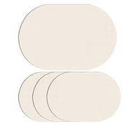 Oval Faux Leather Placemats Set of 4/6, Waterproof Oil-Proof PU Dining Table Mats for Kitchen, Restaurant, Coffee Shop(White,Set of 4)