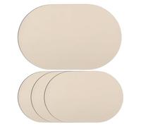 Oval Faux Leather Placemats Set of 4/6, Waterproof Oil-Proof PU Dining Table Mats for Kitchen, Restaurant, Coffee Shop(Beige,Set of 4)