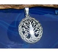 Ovale Albero Vita Ciondolo Amuleto 925 Argento Yggdrsil Celti Albero Della Vita