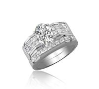 Ovale Forma 4.50 Carati Diamanti Sposa Set Anello GIA Certificato 18k White Gold