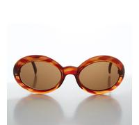 Ovale Modello Retrò Beatnik Vintage Sole Marrone / Lenti Marroni Cornice- Mable