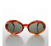 Ovale Modello Retrò Beatnik Vintage Sole Marrone / Verde Lenti Cornice- Mable