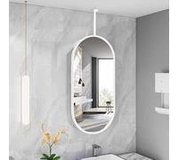 Ovale Moderno per Appendere A Soffitto, Bagno Galleggiante A Soffitto Grande Parete con Braccio A Soffitto, Appendiabiti Decorativi con Cornice in Metallo, 40cmx70cm