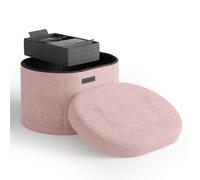 Ovale Ottomano W/Conservazione IN 3 Misure, Piccolo Bouclé Poggiapiedi, Sedile