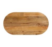 Ovale Solid Mango Wood Table Top 80 x 40 x 2,5 cm, finitura naturale, scrivania di ricambio per appuntamenti, cucine, uffici