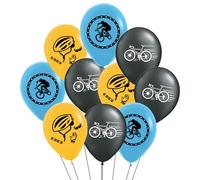 Ovanda 12 palloncini decorativi a forma di bicicletta, per compleanni dei bambini e feste in bicicletta