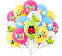 Ovanda 15 palloncini in lattice con insetti, palloncini a forma di | Palloncini con animali, farfalla, api, decorazione di compleanno, giungla, per feste a tema insetti, lezioni, giardino