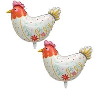 Ovanda 2 palloncini a forma di gallina, palloncini a forma di gallina, palloncini a forma di gallina, palloncini con animali, decorazioni per animali della fattoria, palloncini a elio, per la fattoria