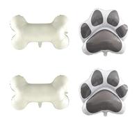 Ovanda 4 palloncini a forma di zampa di cane, palloncini con ossa di cane, palloncini creativi in alluminio a forma di osso, palloncini a forma di osso, decorazione per il compleanno, palloncini con