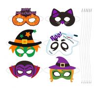 Ovanda 6 maschere di Halloween per bambini, per feste in maschera e | 6 maschere per feste di Halloween con zucca, gatto, strega, vampiro e spaventoso per feste per bambini, costumi