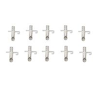 OVAQUIXI 10 Set Mangiatoia Automatica per Capezzoli Rossi con Molla in Ferro e Connettore a T per Bevitore d'Acqua Coniglietto Roditore