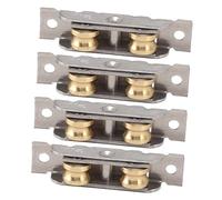 OVAQUIXI 4 Pezzi Gruppo Rullo per Porta Scorrevole del Patio, Rullo con Cuscinetto a Sfera in Acciaio Inossidabile in Rame con 8 Viti, per Porta Finestra in Vetro Home Office (Ruota concava)