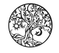 OVAQUIXI Arte da Parete in Metallo con Albero della Vita, Scultura Rotonda Nera, Decorazione da Appendere per Interni Ed Esterni da 11,81 Pollici per Soggiorno, Camera da Letto