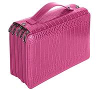OVAQUIXI Astuccio in Pelle PU a 5 Strati, Organizer di Grande capacità da 252 Scomparti con Cinghie Elastiche, Porta Cancelleria Portatile per Studenti, 8,1 X 10,8 X 3,9 Pollici (#13)