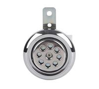 OVAQUIXI Avvisatore Acustico, Altoparlanti Rotondi Argento Montaggio Universale Resistente All'acqua 105 DB Altoparlante 12 V 85 Mm L Copertura Cromata
